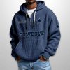 Cowboys Est 1960 Half Zip Waffle Hoodie