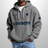 Cowboys Est 1960 Half Zip Waffle Hoodie3