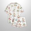 Cute Tropical Holiday Watercolor Hawaiian Christmas Satin Pajama Set 2