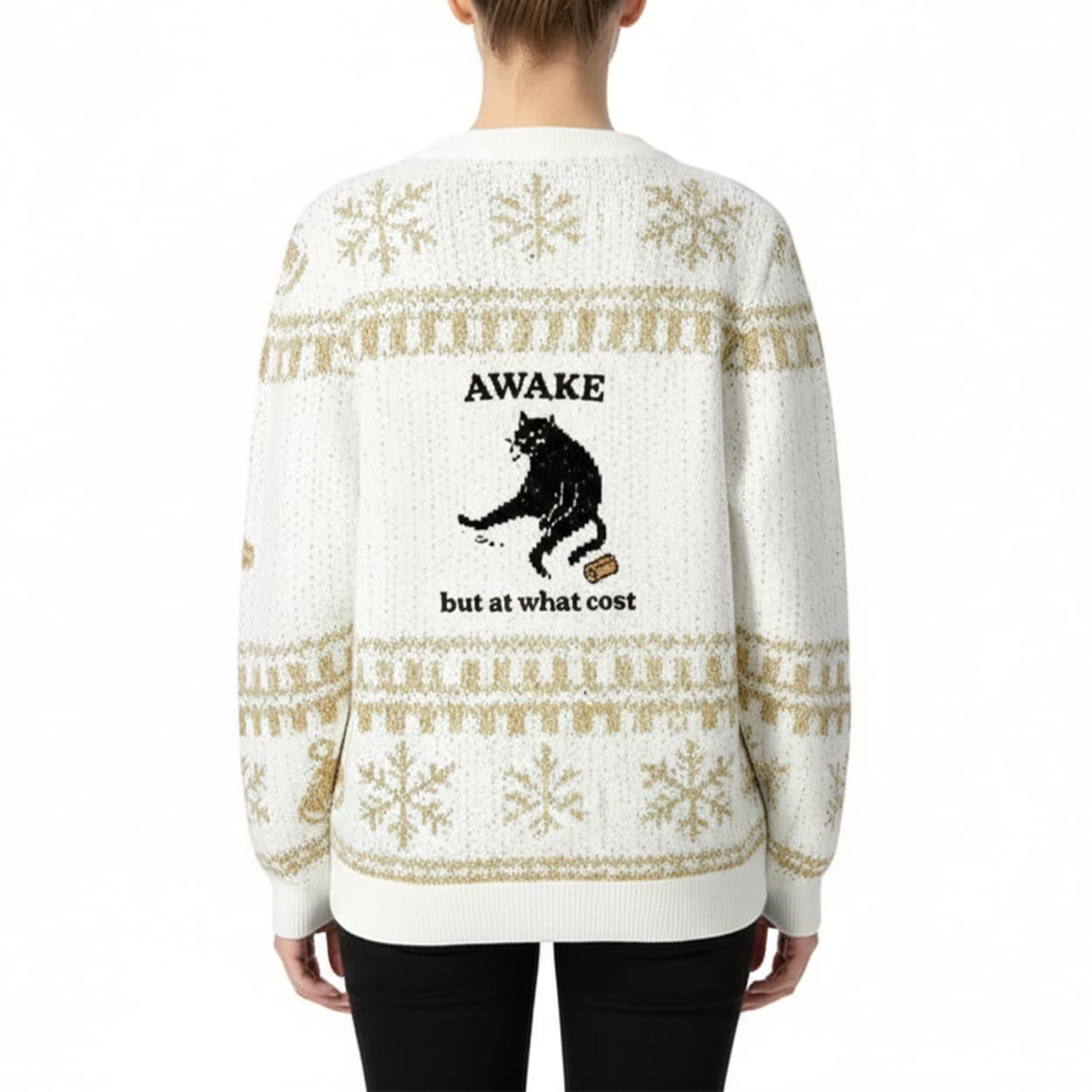 Decadent Smoking Cat Ugly Christmas Cardigan 2 Decadent Smoking Cat Ugly Christmas Cardigan 2