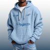 Dodgers Est 1883 Quarter Zip Waffle Hoodie