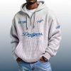 Dodgers Est 1883 Quarter Zip Waffle Hoodie 8
