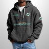 Dolphins Est 1965 Half Zip Waffle Hoodie1
