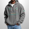 Dolphins Est 1965 Half Zip Waffle Hoodie3