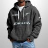 Eagles Est 1933 Half Zip Waffle Hoodie1