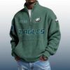 Eagles Est 1933 Stand Collar Half Zip Waffle Sweatshirt
