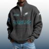 Eagles Est 1933 Stand Collar Half Zip Waffle Sweatshirt 2