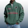 Falcons Est 1965 Stand Collar Half Zip Waffle Sweatshirt 4