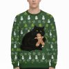 Gingerbread Black Cat Ugly Christmas Sweater