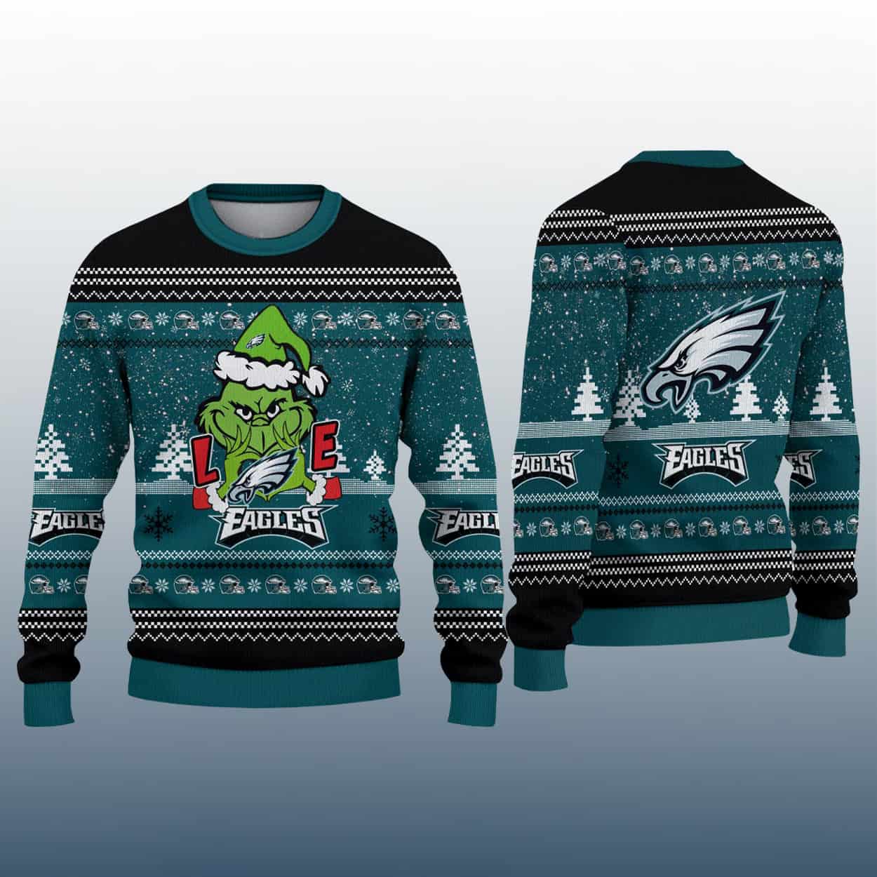 Grnch Love Eagles Ugly Christmas Sweater Grnch Love Eagles Ugly Christmas Sweater
