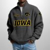 Hawkeyes Est 1889 Waffle Stand Collar Half Zip Sweatshirt