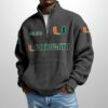 Hurricanes Est 1926 Waffle Stand Collar Half Zip Sweatshirt 2
