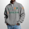 Hurricanes Est 1926 Waffle Stand Collar Half Zip Sweatshirt 4