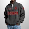 Indiana Est 1890 Waffle Stand Collar Half Zip Sweatshirt 2