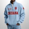 Indiana Est 1890 Waffle Stand Collar Half Zip Sweatshirt 3