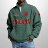 Indiana Est 1890 Waffle Stand Collar Half Zip Sweatshirt 4