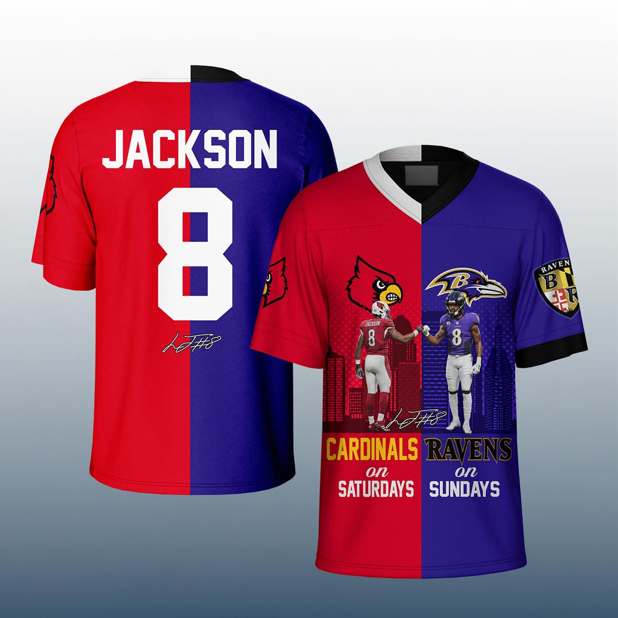 Jackson Cardinals On Saturdays Ravens On Sundays Jersey Jackson Cardinals On Saturdays Ravens On Sundays Jersey