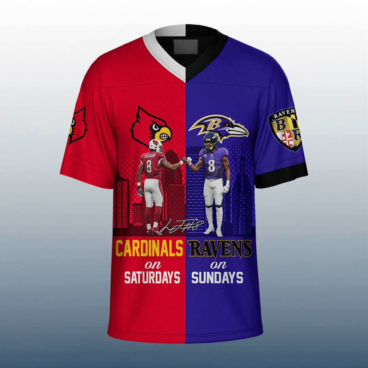 Jackson Cardinals On Saturdays Ravens On Sundays Jersey 2 Jackson Cardinals On Saturdays Ravens On Sundays Jersey 2