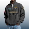 Jaguars Est 1993 Stand Collar Half Zip Waffle Sweatshirt