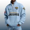 Jaguars Est 1993 Stand Collar Half Zip Waffle Sweatshirt 2