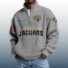 Jaguars Est 1993 Stand Collar Half Zip Waffle Sweatshirt 4