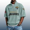 Jaguars Est 1993 Waffle Stand Collar Half Zip Polo Shirt
