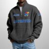 Jayhawks Est 1890 Waffle Stand Collar Half Zip Sweatshirt 2