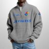 Jayhawks Est 1890 Waffle Stand Collar Half Zip Sweatshirt 3