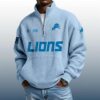 Lions Est 1930 Stand Collar Half Zip Waffle Sweatshirt