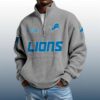 Lions Est 1930 Stand Collar Half Zip Waffle Sweatshirt 4