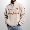Longhorns Est 1894 Waffle Stand Collar Half Zip Sweatshirt