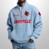 Louisville Est 1912 Waffle Stand Collar Half Zip Sweatshirt 3