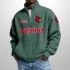 Louisville Est 1912 Waffle Stand Collar Half Zip Sweatshirt 4