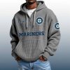 Mariners Est 1977 Quarter Zip Waffle Hoodie 5
