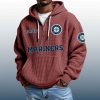 Mariners Est 1977 Quarter Zip Waffle Hoodie 7