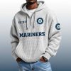 Mariners Est 1977 Quarter Zip Waffle Hoodie 8