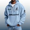 Marlins Est 1993 Quarter Zip Waffle Hoodie 2