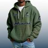 Marlins Est 1993 Quarter Zip Waffle Hoodie 3