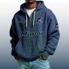 Marlins Est 1993 Quarter Zip Waffle Hoodie 5
