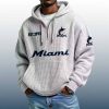 Marlins Est 1993 Quarter Zip Waffle Hoodie 8