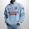 Mississippi State Est 1895 Waffle Stand Collar Half Zip Sweatshirt 3