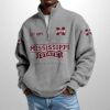 Mississippi State Est 1895 Waffle Stand Collar Half Zip Sweatshirt 4