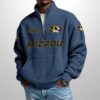 Missouri Est 1890 Waffle Stand Collar Half Zip Sweatshirt 3