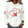 Nebraska Volleyball Heart Print Waffle Hoodie 2
