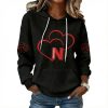 Nebraska Volleyball Heart Print Waffle Hoodie 3