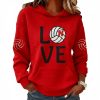 Nebraska Volleyball Love Print Waffle Hoodie