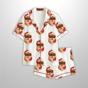 African American Brown Santa Claus Black Family Christmas Satin Pajama Set