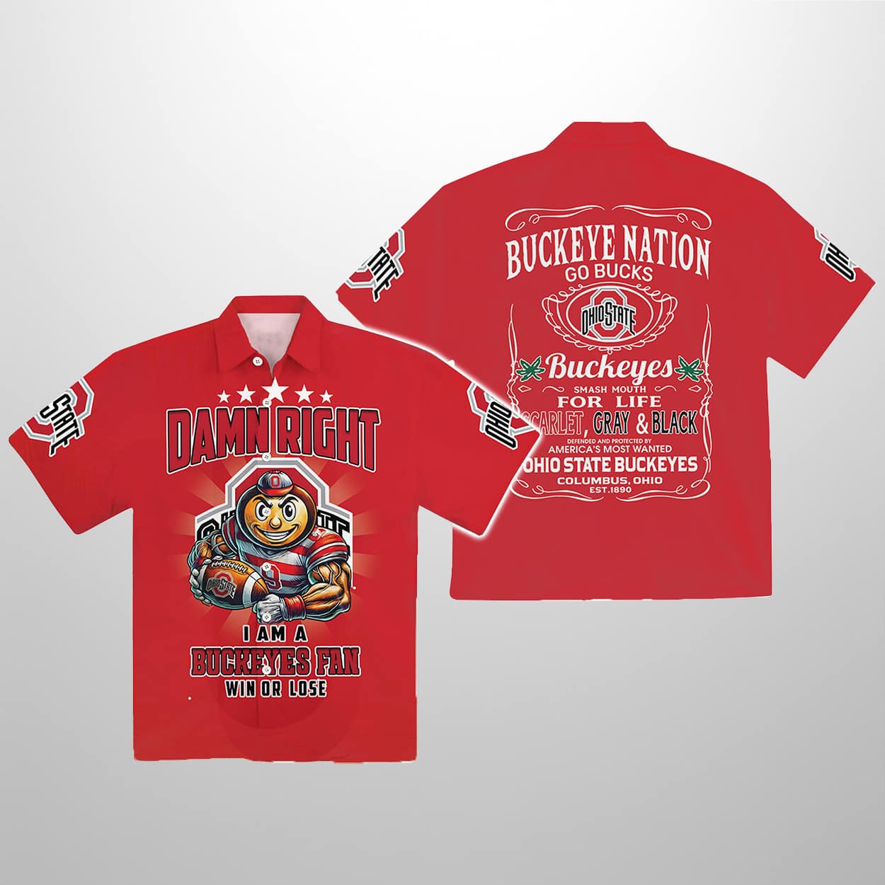 Ohio State Damn Right I Am A Buckeyes Fan Win Or Lose Hawaiian Shirt Ohio State Damn Right I Am A Buckeyes Fan Win Or Lose Hawaiian Shirt