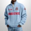 Ohio State Est 1890 Waffle Stand Collar Half Zip Sweatshirt 4