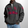 Ole Miss Est 1893 Waffle Stand Collar Half Zip Sweatshirt